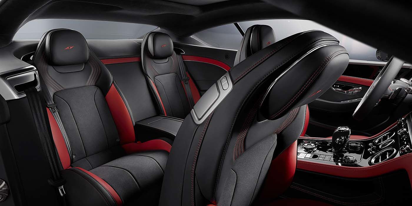 Bentley Santo Domingo Bentley Continental GT S coupe in Beluga black and Hotspur red hide with S emblem stitching