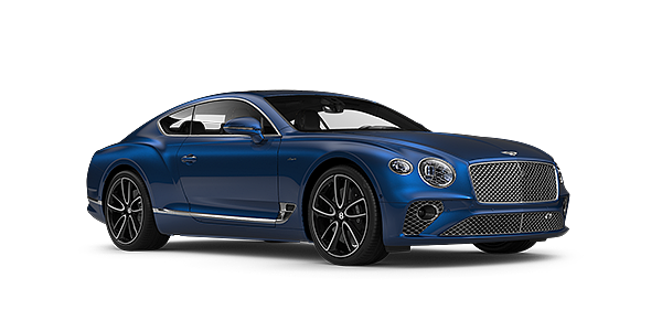 Bentley Santo Domingo Bentley GT Azure coupe in Sequin Blue paint front 34